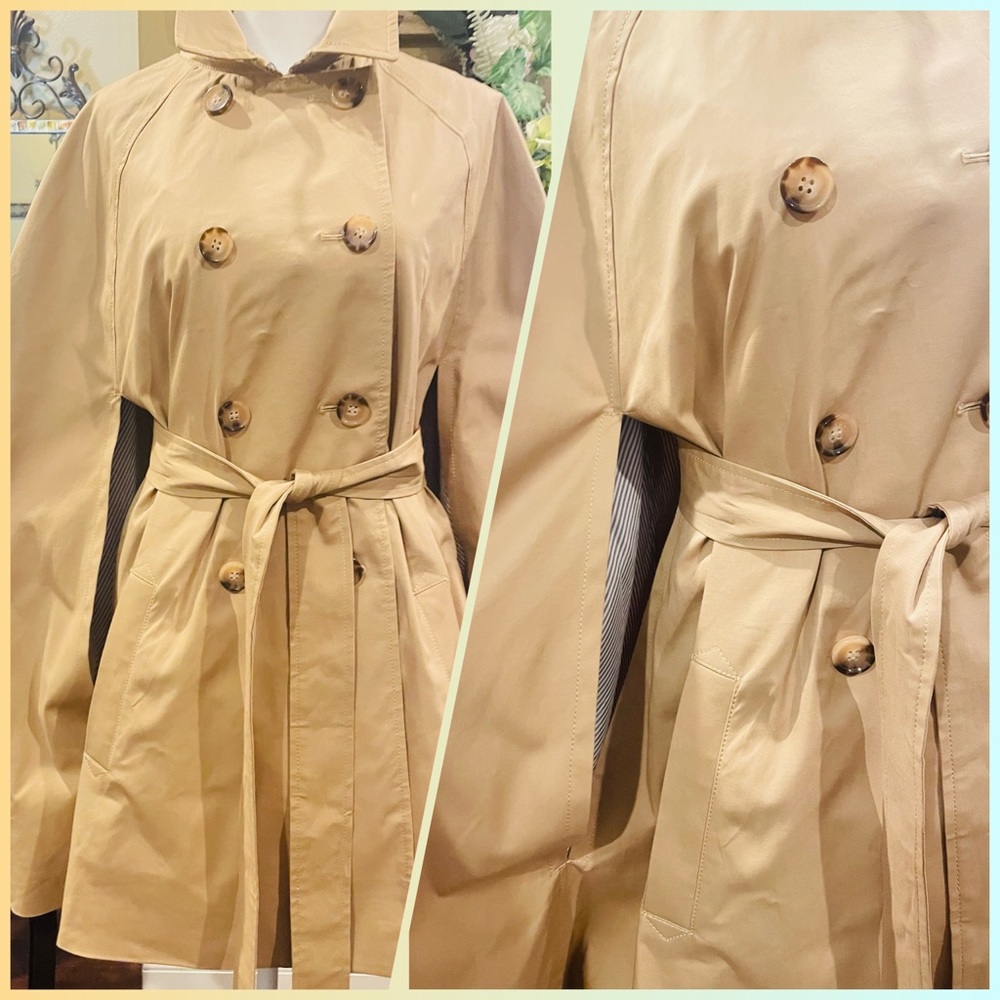 Talbots Beige Belted Trench Coat~Size XL